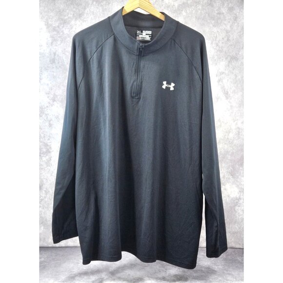 Under Armour Men Fit Heat Gear Loose Half Zip Collar Neck Long Sleeve Shirt 2XL - Picture 1 of 7